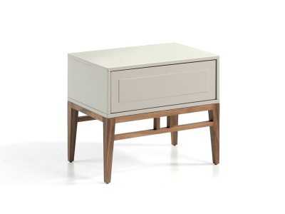 Lacquered bedside table with walnut base - COSIMA