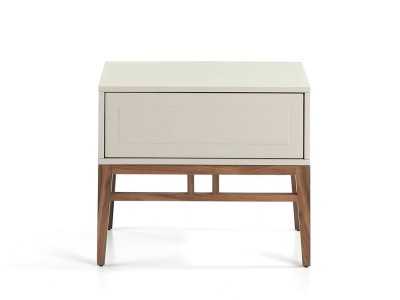 Lacquered bedside table with walnut base - COSIMA