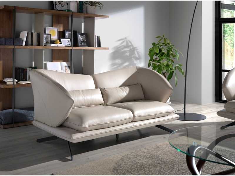 Designer sofa upholstered in leather - GIGO