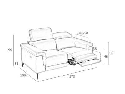 Relax sofa upholstered in leather - FAME
