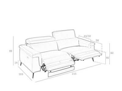 Relax sofa upholstered in leather - FAME