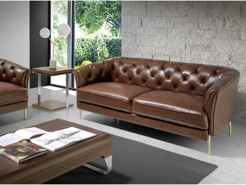 Chester sofa upholstered in leather - LIVERPOOL