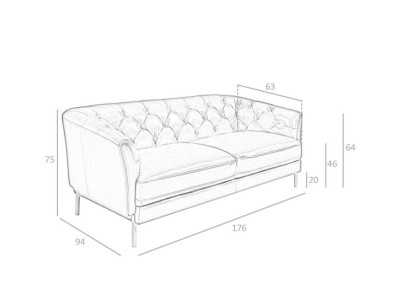 Chester sofa upholstered in leather - LIVERPOOL