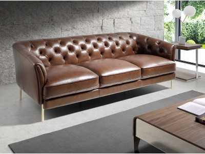 Chester sofa upholstered in leather - LIVERPOOL