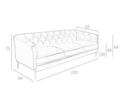 Chester sofa upholstered in leather - LIVERPOOL