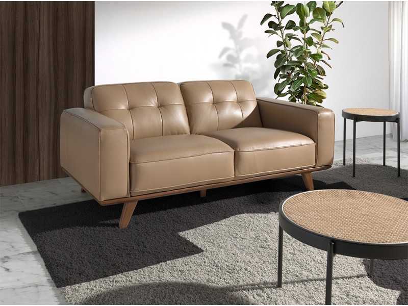 Vintage sofa upholstered in leather - DERBY