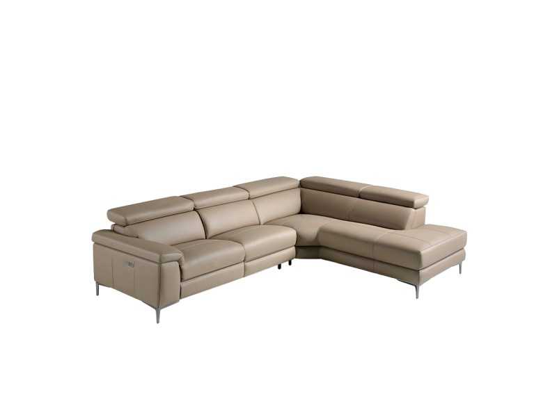 Relax chaise longue sofa upholstered in leather - FAME