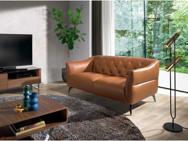 Chester sofa upholstered in leather - TARENTO