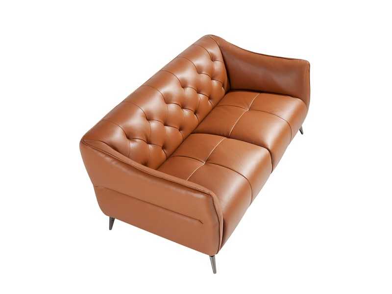 2-seater Chesterfield sofa upholstered in genuine leather - BATH 2