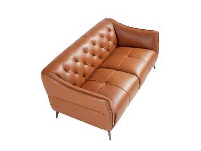 2-seater Chesterfield sofa upholstered in genuine leather - BATH 2