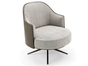 Sillón giratorio con base en acero lacado - CUORE