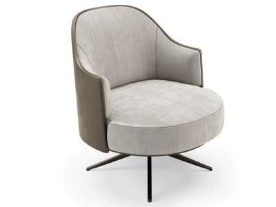 Sillón giratorio con base en acero lacado - CUORE