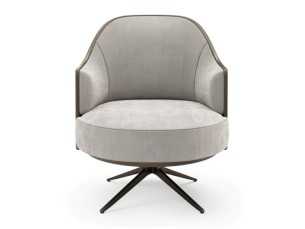 Sillón giratorio con base en acero lacado - CUORE 2