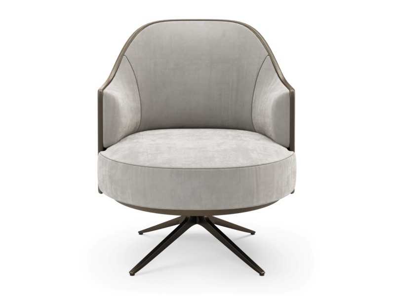Sillón giratorio con base en acero lacado - CUORE