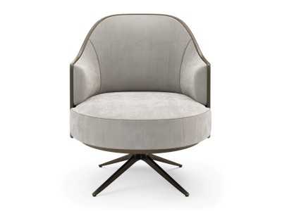 Sillón giratorio con base en acero lacado - CUORE