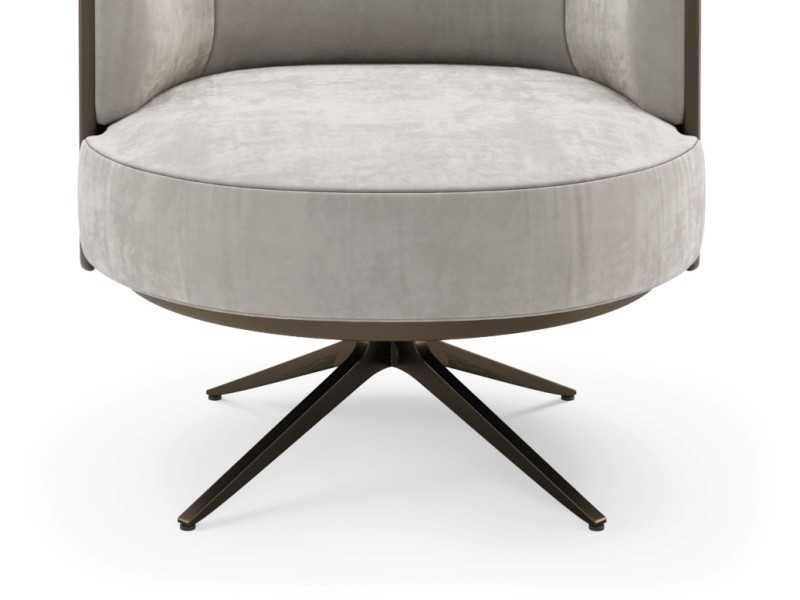 Sillón giratorio con base en acero lacado - CUORE