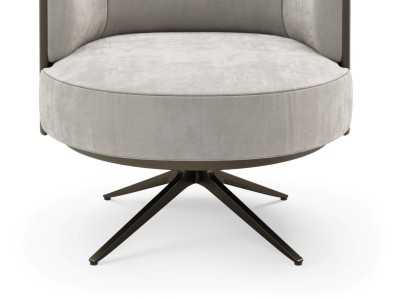 Sillón giratorio con base en acero lacado - CUORE