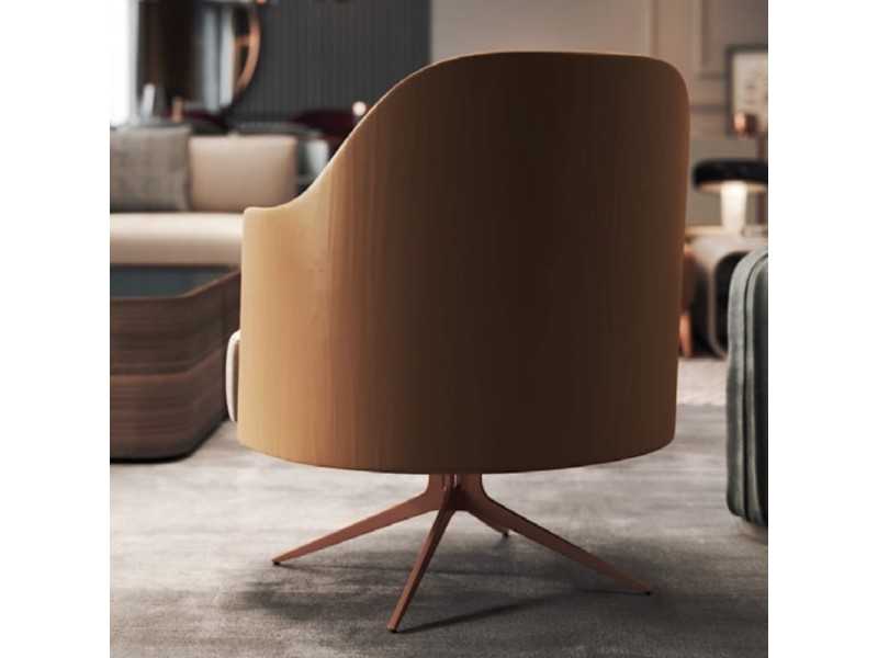 Fauteuil pivotant avec piètement en acier laqué - CUORE