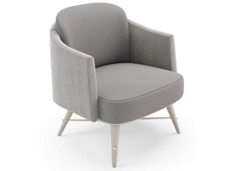 Fauteuil design avec accoudoirs et piètement en bois - NAKAIR