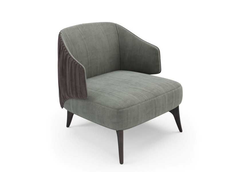 Designer armchair with solid wood legs - GOBI