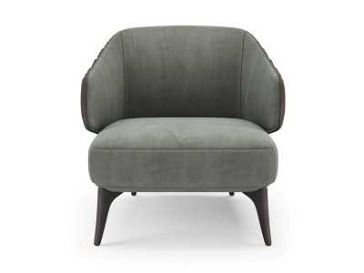 Designer armchair with solid wood legs - GOBI