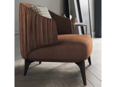 Designer armchair with solid wood legs - GOBI