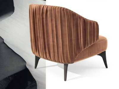 Designer armchair with solid wood legs - GOBI