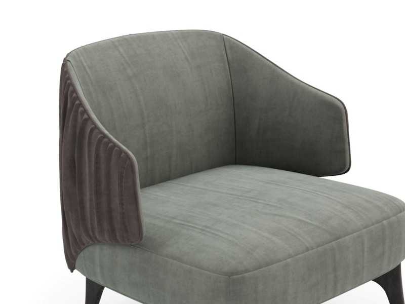 Designer armchair with solid wood legs - GOBI