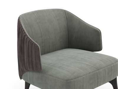 Designer armchair with solid wood legs - GOBI