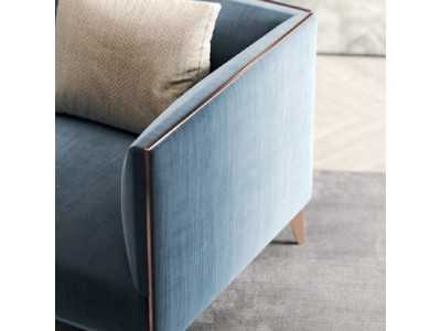 Designer armchair with lacquered steel legs - OCÉANO