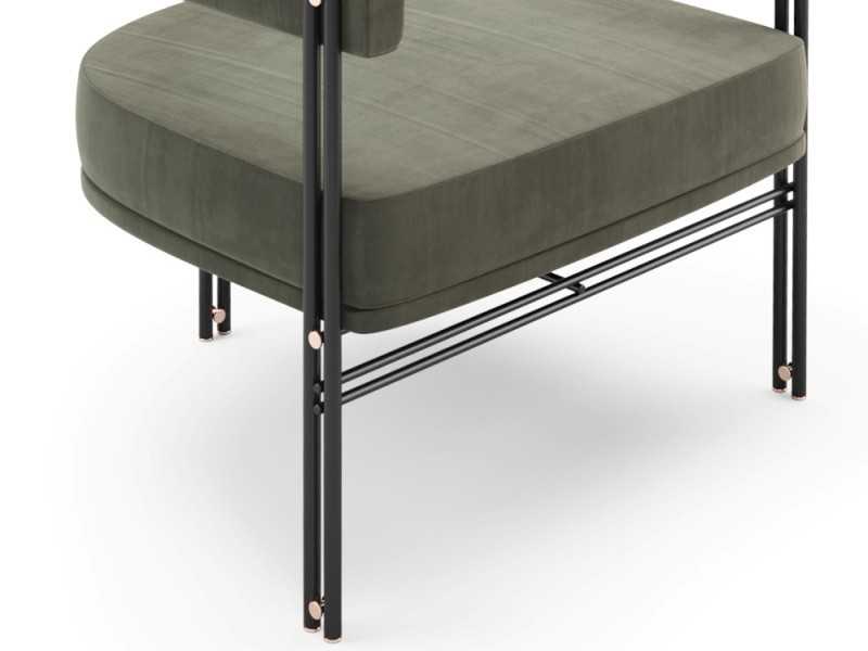 Designer armchair with metal structure - GUADUA