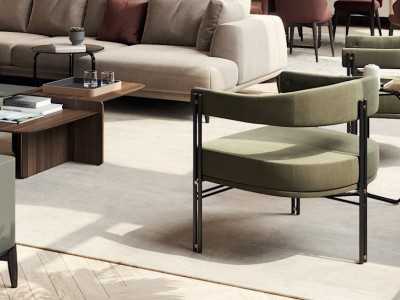 Designer armchair with metal structure - GUADUA