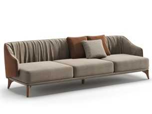 Sofá de diseño con base en madera maciza - GOBI