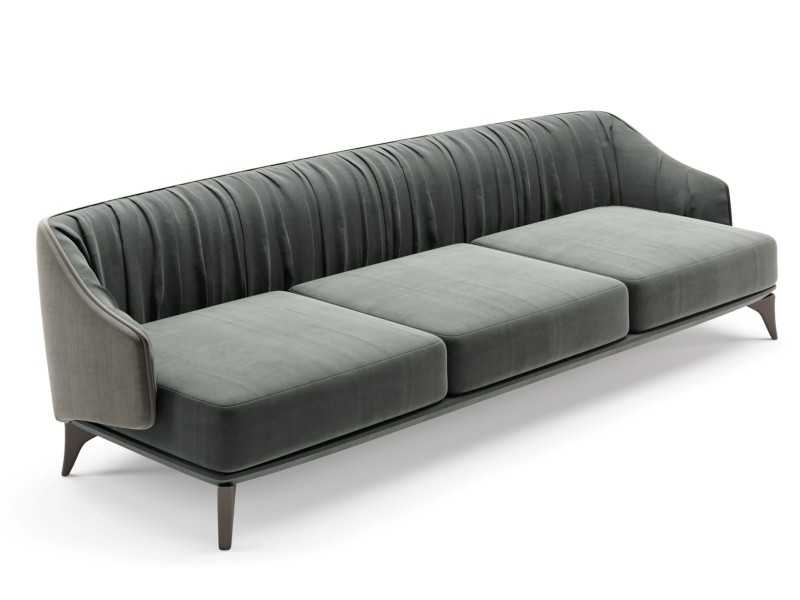 Sofá de diseño con base en madera maciza - GOBI