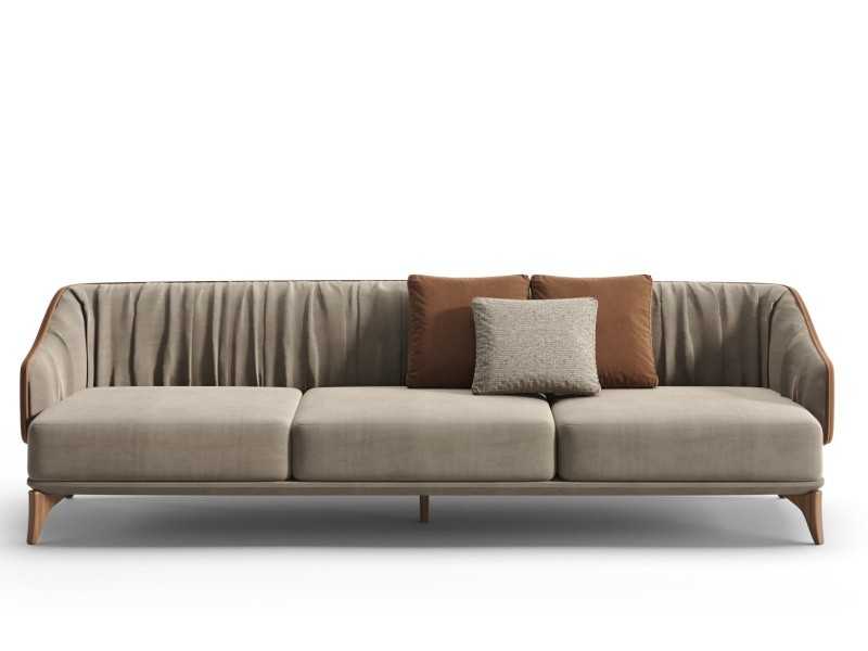 Sofá de diseño con base en madera maciza - GOBI