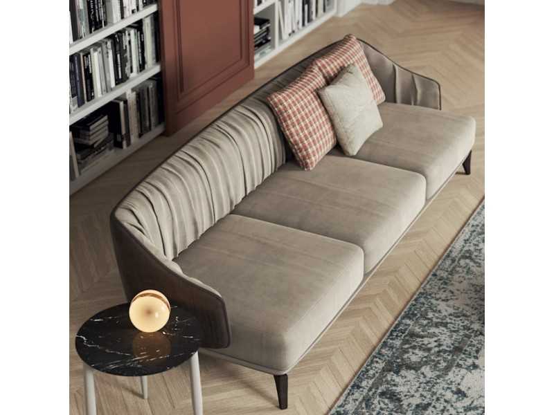 Sofá de diseño con base en madera maciza - GOBI