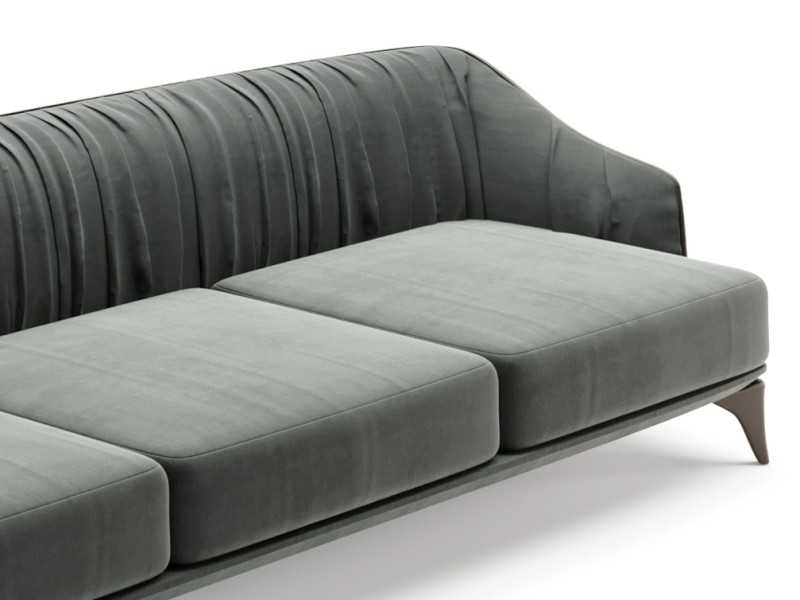 Sofá de diseño con base en madera maciza - GOBI