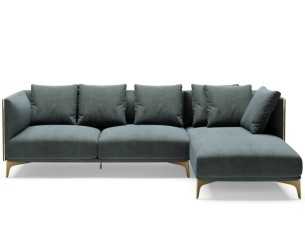 Sofá chaise longue de diseño con patas en acero lacado - OCÉANO 2