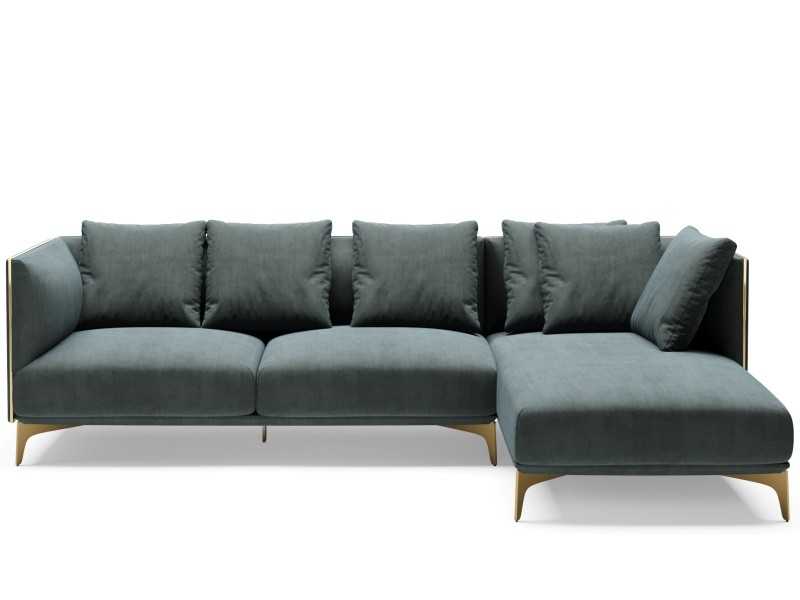 Designer chaise longue sofa with lacquered steel legs - OCÉANO