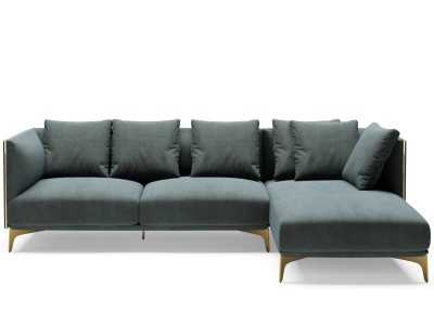Designer chaise longue sofa with lacquered steel legs - OCÉANO