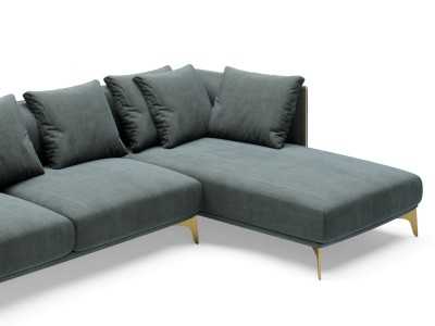 Designer chaise longue sofa with lacquered steel legs - OCÉANO