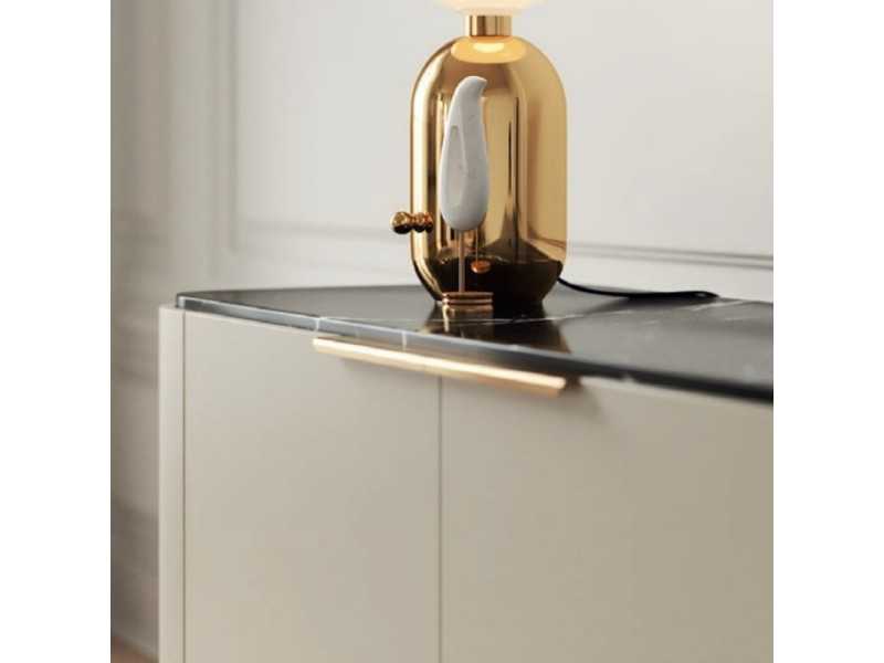 Design sideboard with marble top and steel base - GUADUA