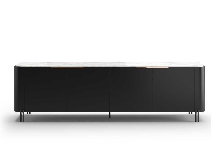Design sideboard with marble top and steel base - GUADUA