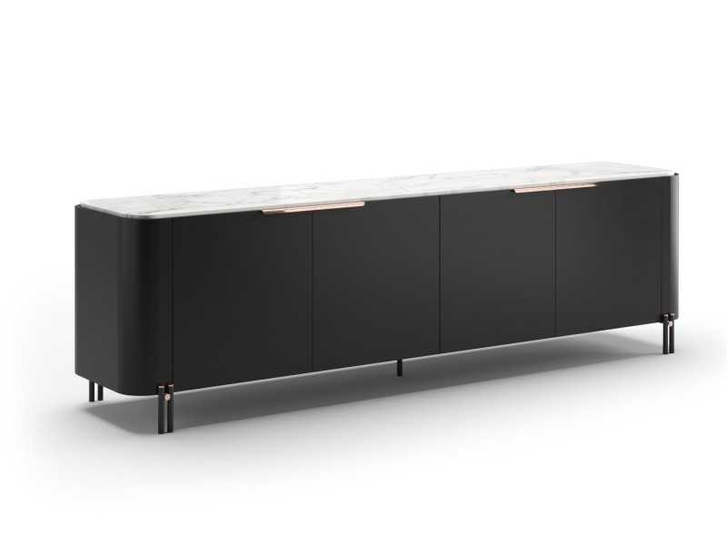 Buffet design avec plateau en marbre et base en acier - GUADUA