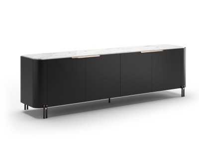 Design sideboard with marble top and steel base - GUADUA