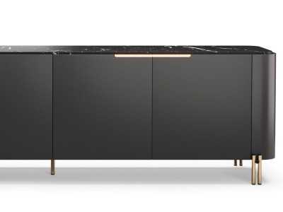 Design sideboard with marble top and steel base - GUADUA