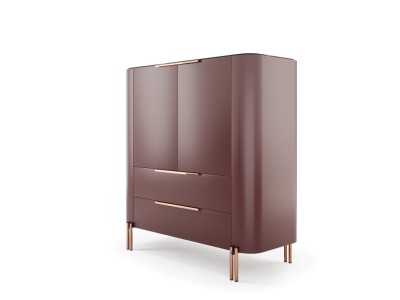 Vitrina de diseño con tapa de mármol y base en acero - GUADUA