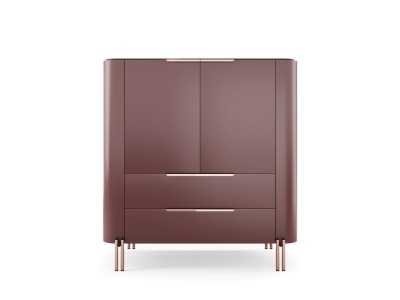 Vitrina de diseño con tapa de mármol y base en acero - GUADUA