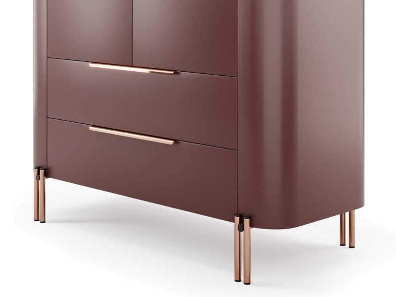 Vitrina de diseño con tapa de mármol y base en acero - GUADUA