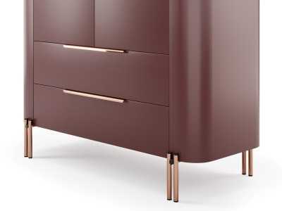 Vitrina de diseño con tapa de mármol y base en acero - GUADUA